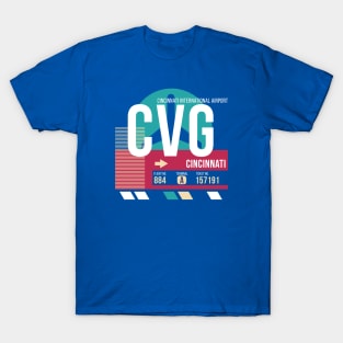 Cincinnati, Ohio (CVG) Airport Code Baggage Tag E T-Shirt